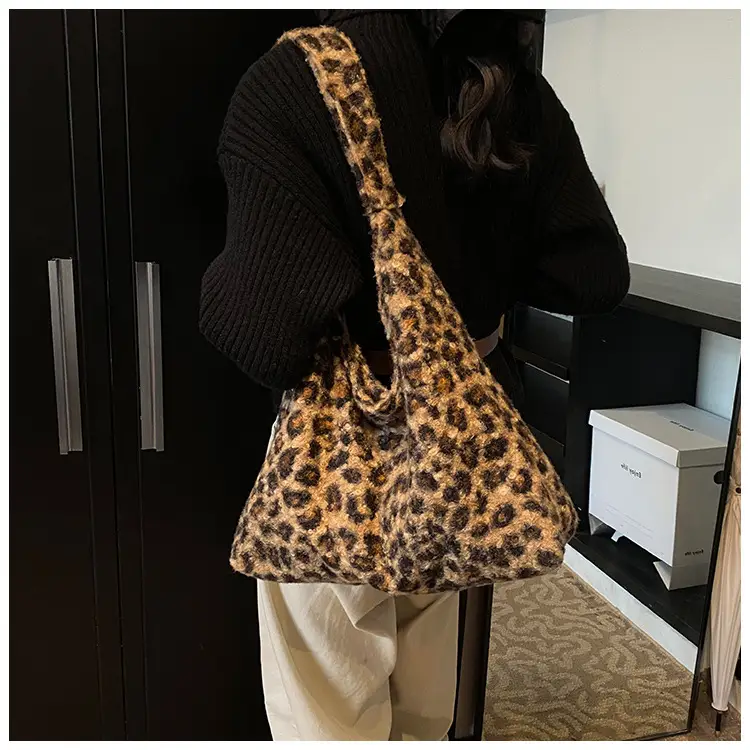 Leopard Print Shoulder Bag for Women Autumn Winter Casual Large Capacity — feature 10