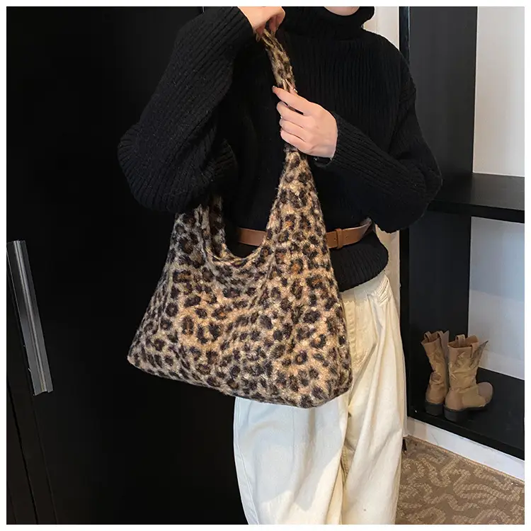 Leopard Print Shoulder Bag for Women Autumn Winter Casual Large Capacity — feature 12