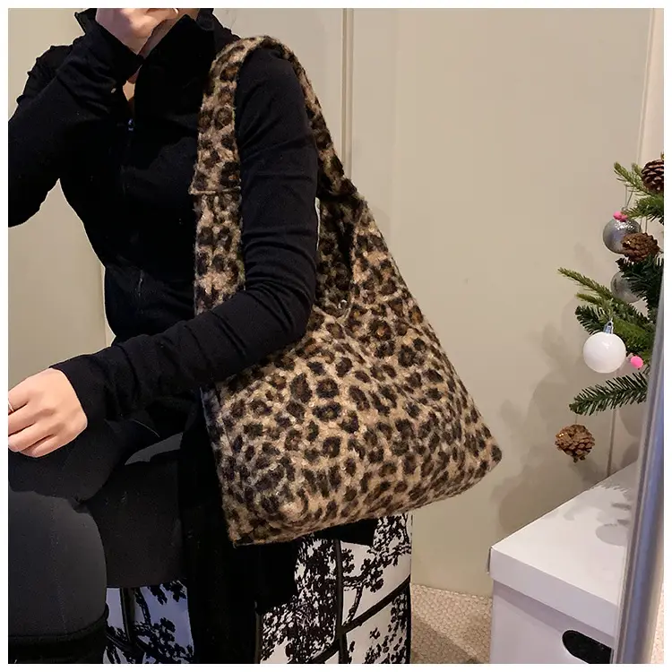 Leopard Print Shoulder Bag for Women Autumn Winter Casual Large Capacity — feature 14