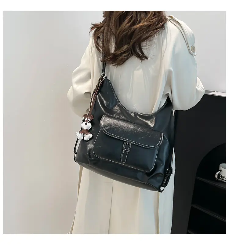 Women's Retro Brown Leather Shoulder Bag Large Capacity Winter 2024 — feature 36
