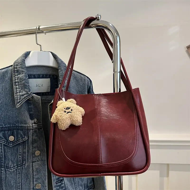 Retro Red Shoulder Bag Women 2025 Autumn Winter - Image 5
