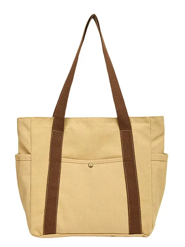 Canvas College Bag Large Capacity Shoulder Bag - Image 7
