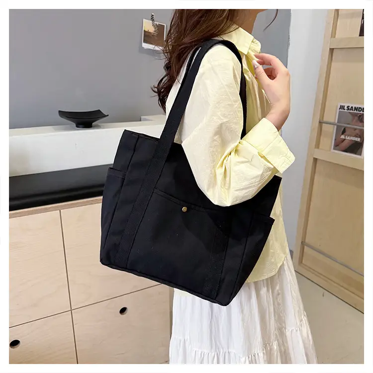 Canvas College Bag Large Capacity Shoulder Bag — feature 12