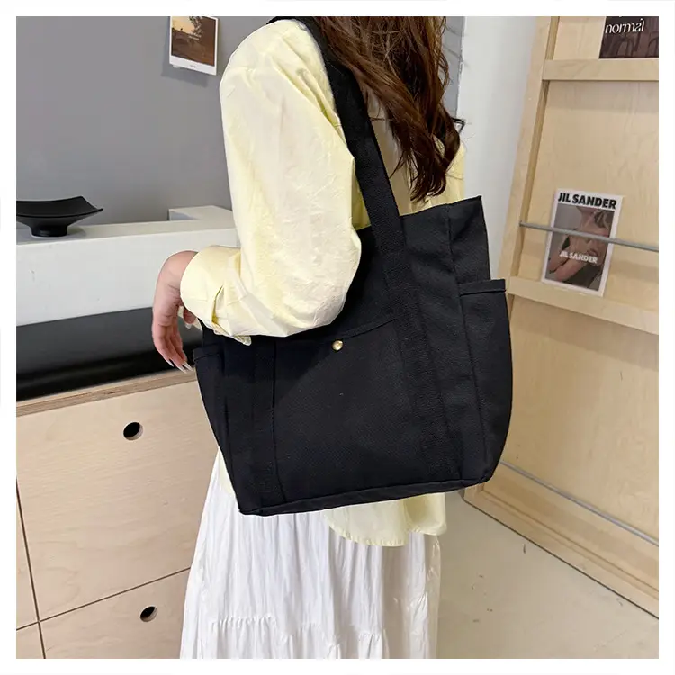 Canvas College Bag Large Capacity Shoulder Bag — feature 13