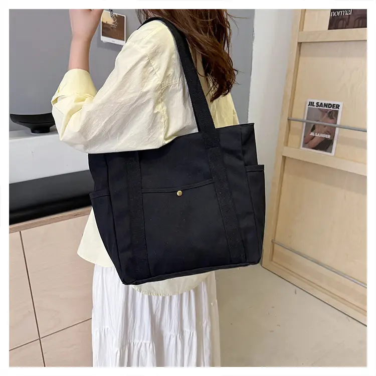 Canvas College Bag Large Capacity Shoulder Bag — feature 14