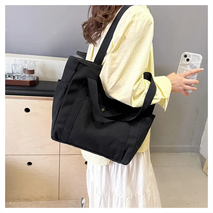 Canvas College Bag Large Capacity Shoulder Bag — feature 16