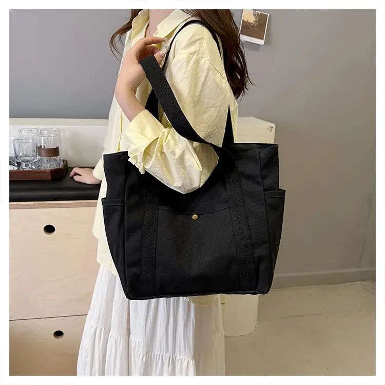 Canvas College Bag Large Capacity Shoulder Bag — feature 17