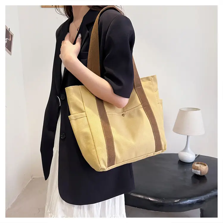 Canvas College Bag Large Capacity Shoulder Bag — feature 20