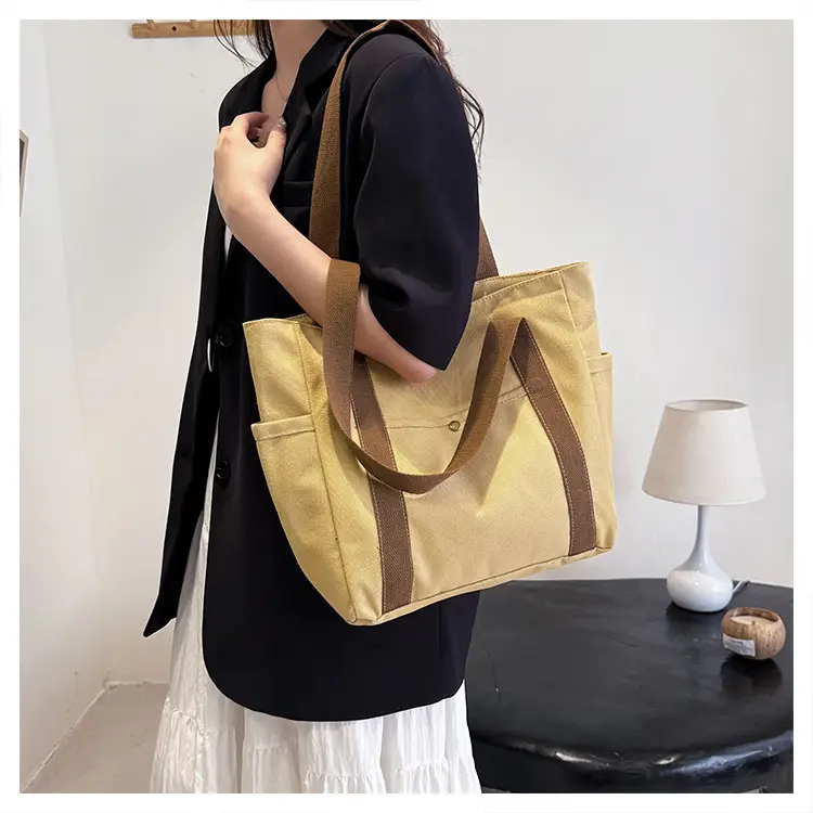 Canvas College Bag Large Capacity Shoulder Bag — feature 21