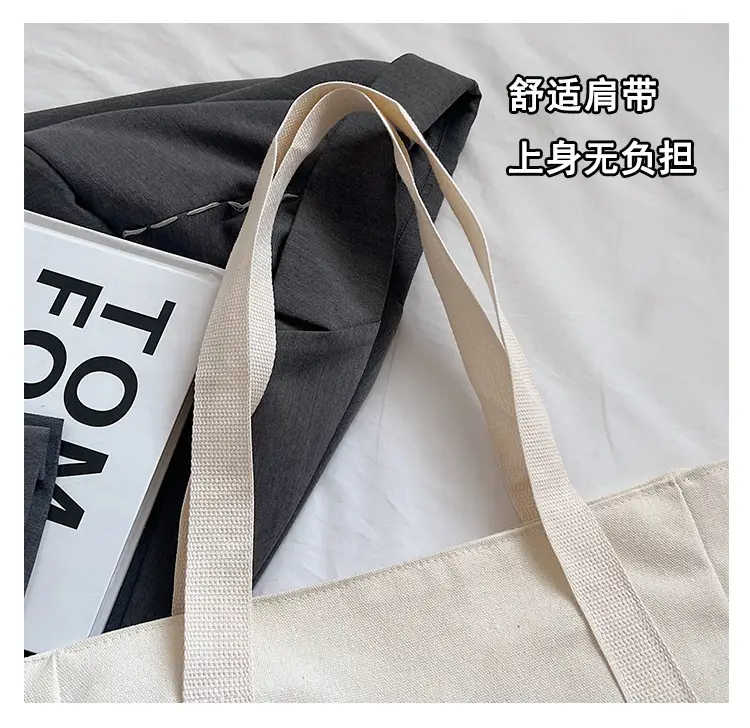 Canvas College Bag Large Capacity Shoulder Bag — feature 3