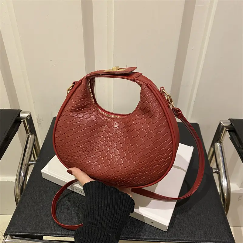 Brown Crocodile Leather Shoulder Bag 2024 - Image 7