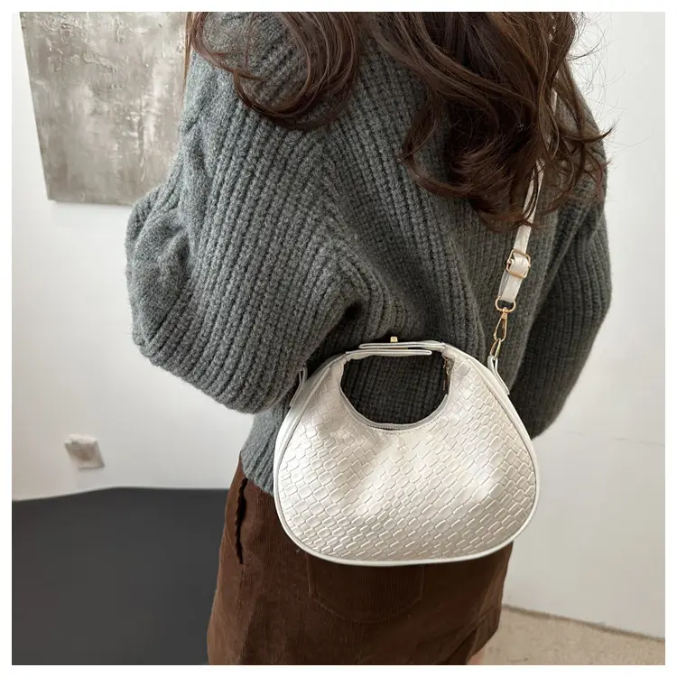 Brown Crocodile Leather Shoulder Bag 2024 — feature 10
