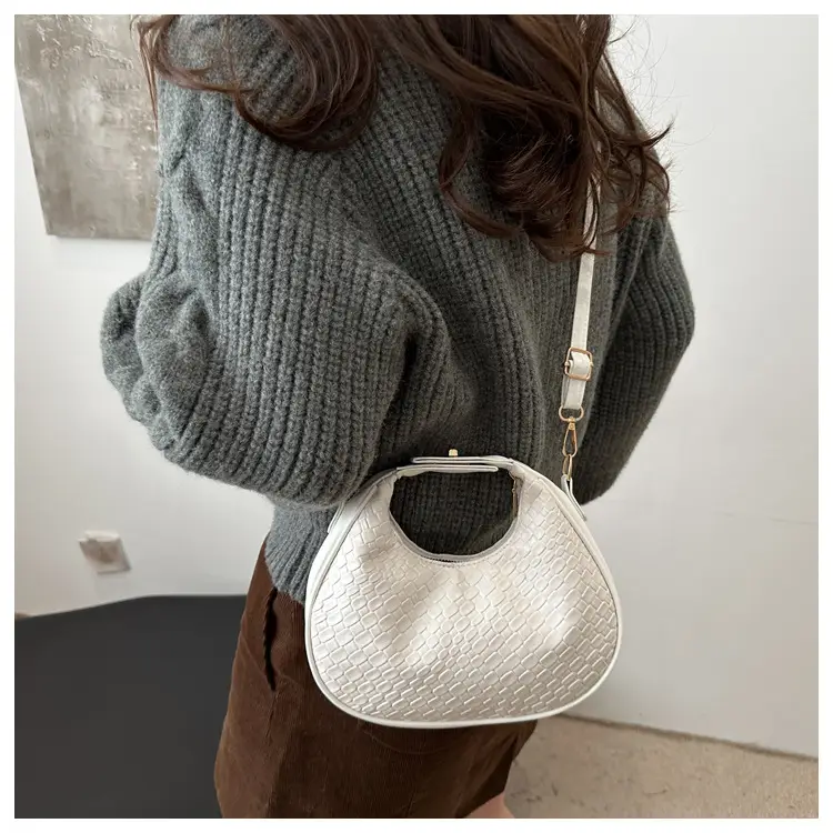 Brown Crocodile Leather Shoulder Bag 2024 — feature 11