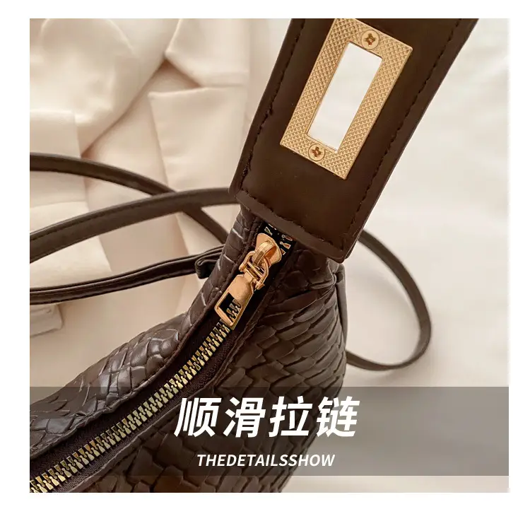 Brown Crocodile Leather Shoulder Bag 2024 — feature 5