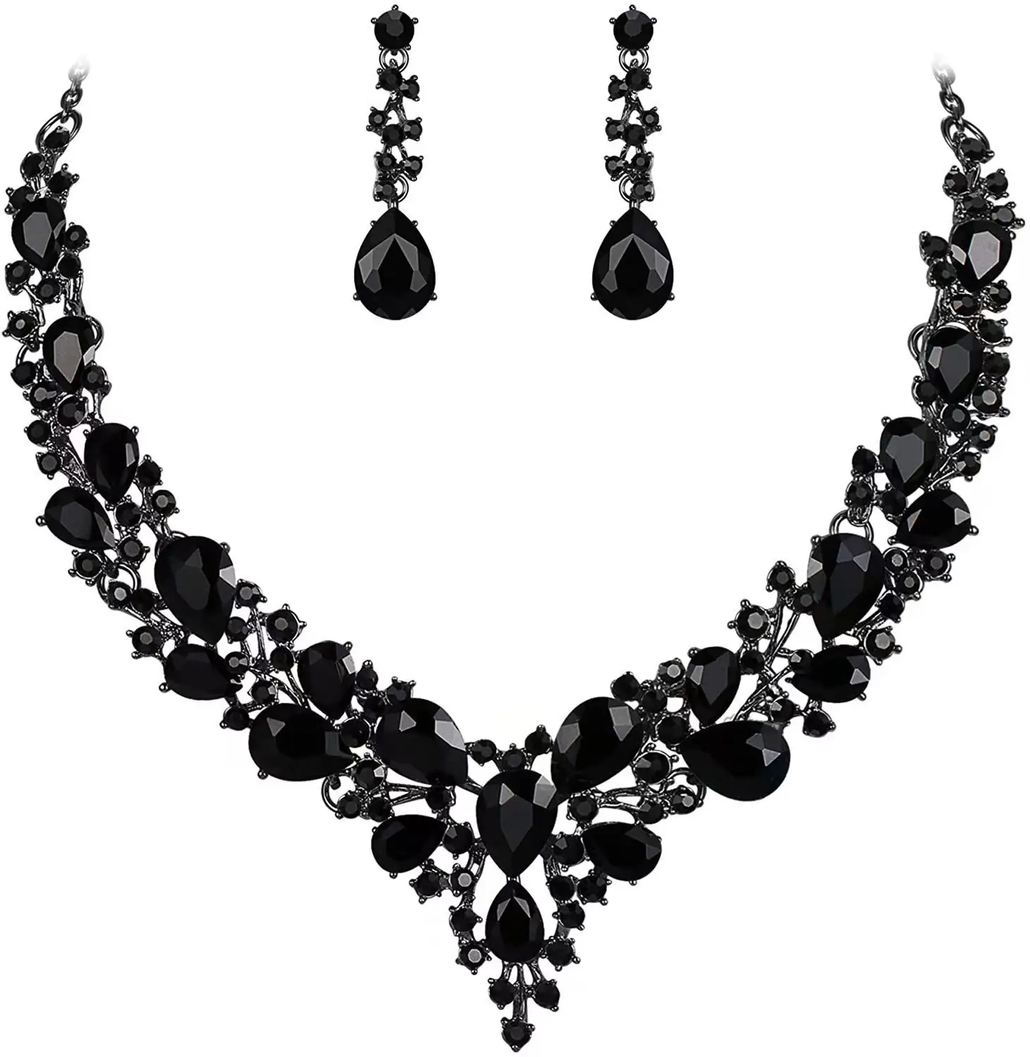Luxury Bridal Necklace Set with Water Drop Diamonds 51cm — feature 6