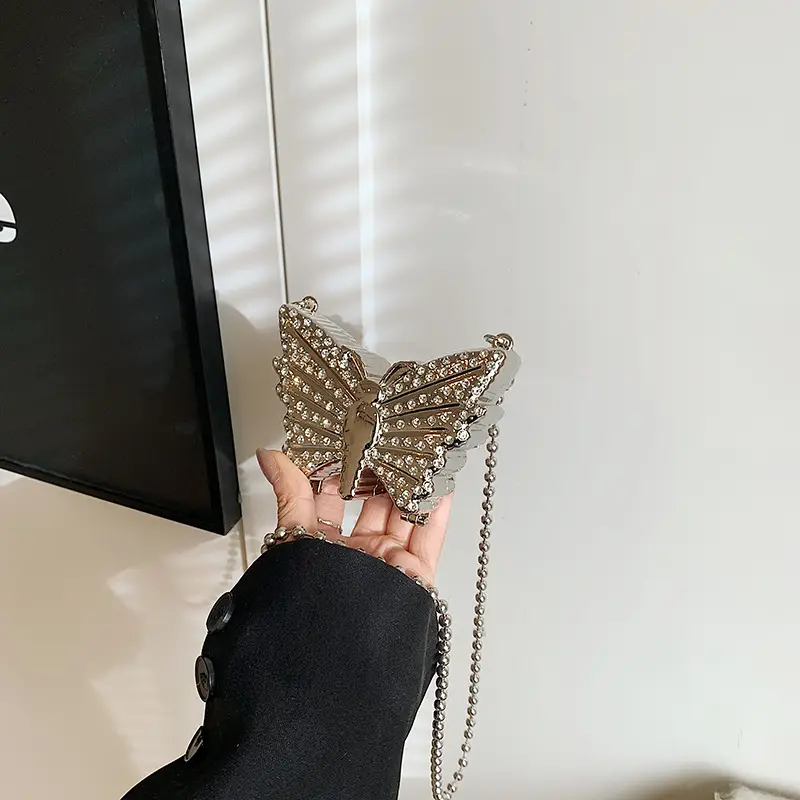 Butterfly Chain Bag for Women 2025 Mini Diamond Red - Image 4