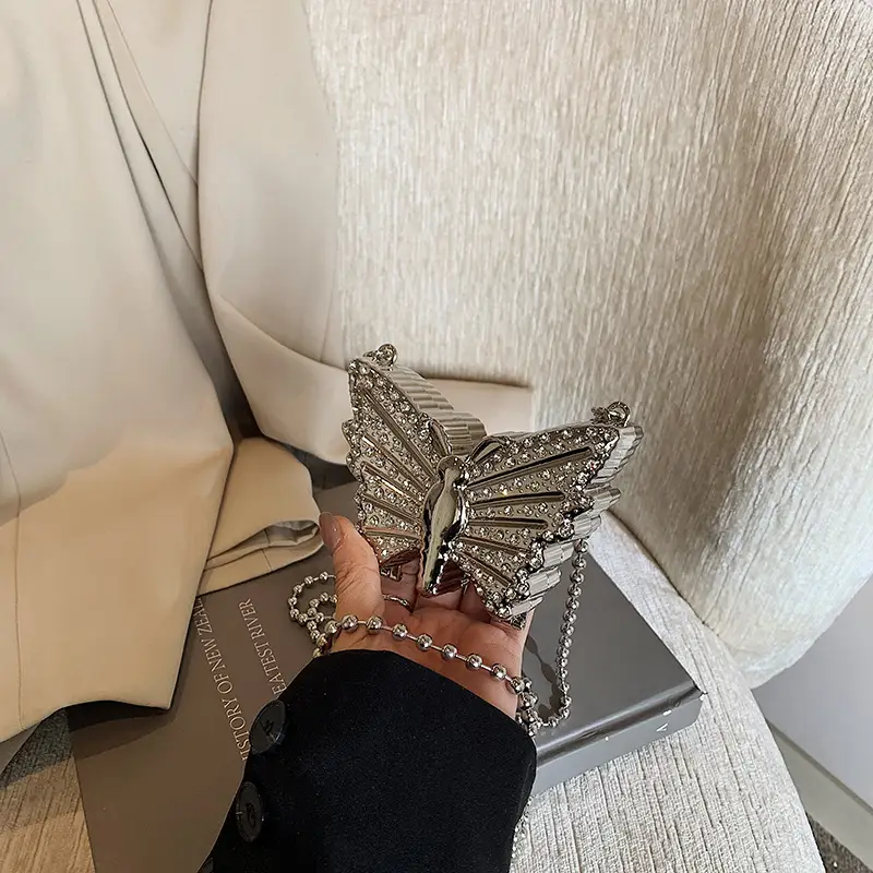 Butterfly Chain Bag for Women 2025 Mini Diamond Red - Image 5