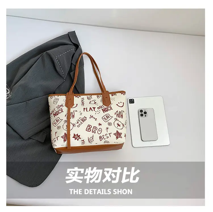 Large Capacity Blue Graphic Tote Bag for Women — feature 5