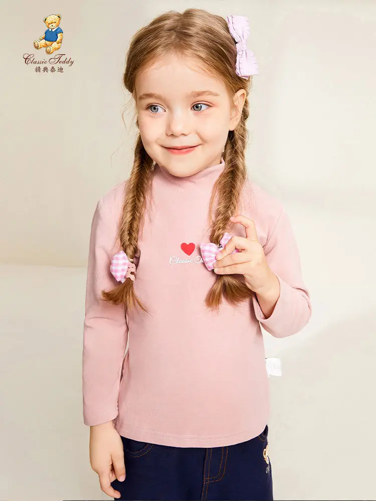 Classic Teddy Winter Kids T-Shirt Pink Long Sleeve - Image 4