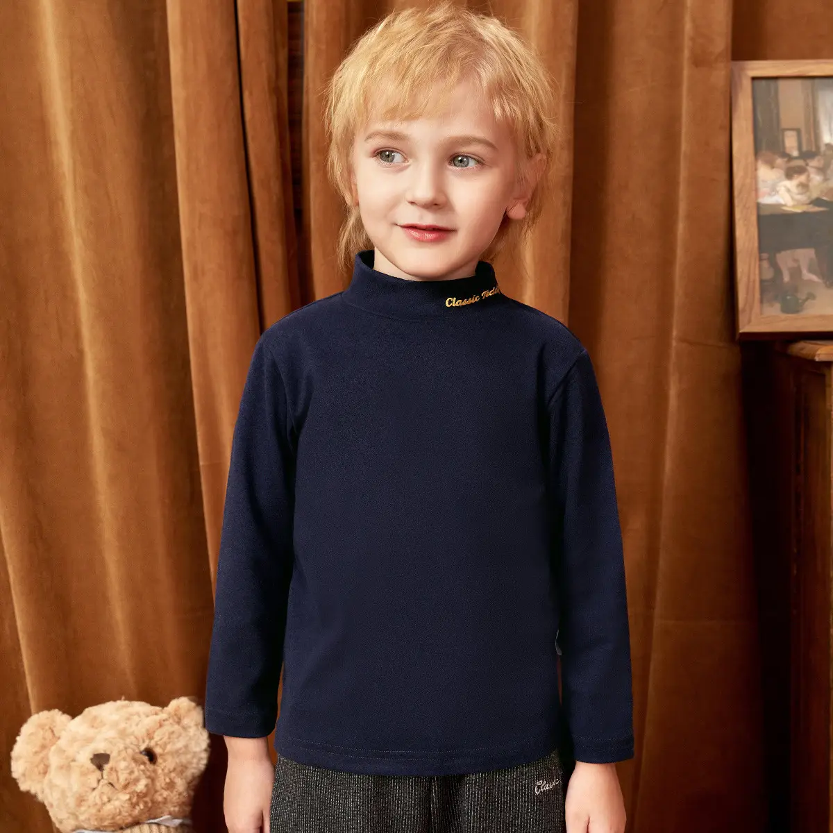 Classic Teddy Winter Kids T-Shirt Pink Long Sleeve - Image 2