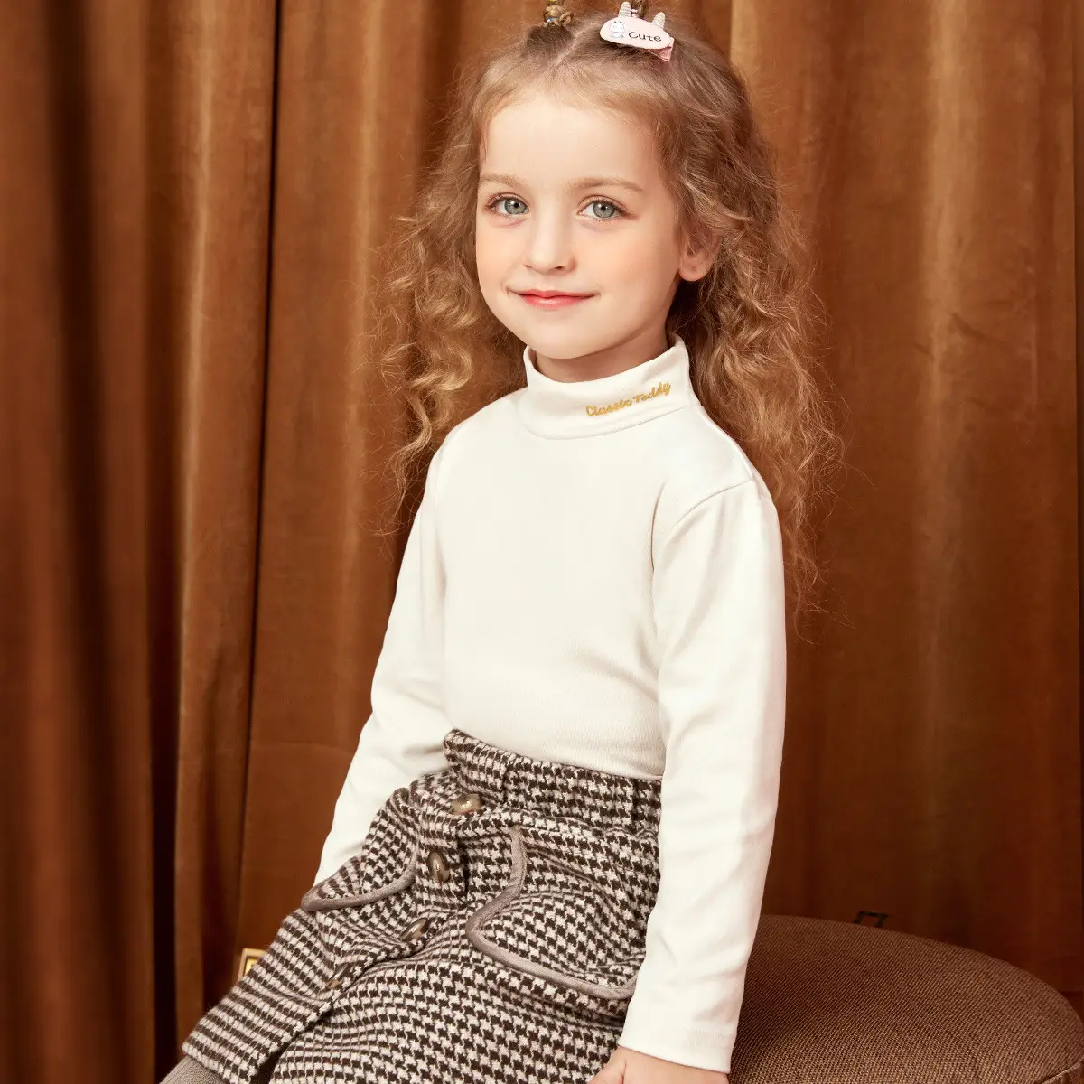 Classic Teddy Winter Kids T-Shirt Pink Long Sleeve - Image 3