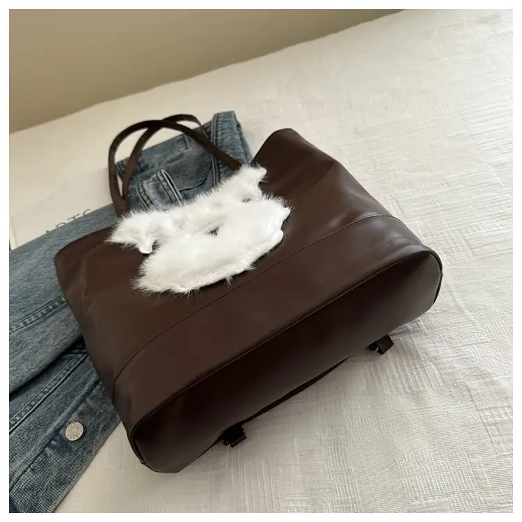 Cute Bear Face Shoulder Bag for Women Cream — feature 19