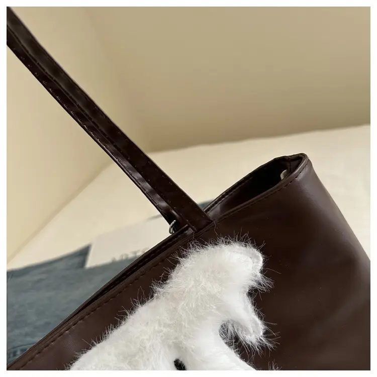 Cute Bear Face Shoulder Bag for Women Cream — feature 22