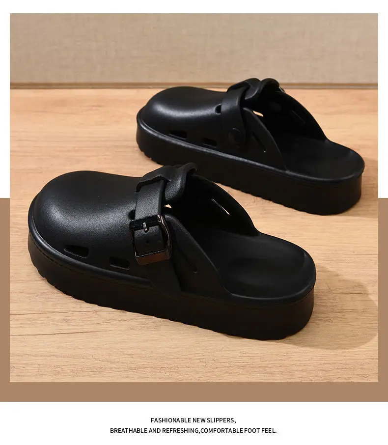 Baotou mop women's summer wear non-slip breathable slippers excrement-feeling thick-soled increased wear-resistant beach sandals — feature 15