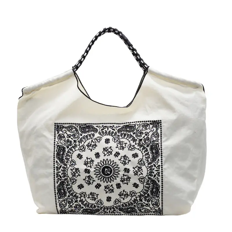 Retro Embroidered Nylon Tote Bag Women Large Capacity - Image 9
