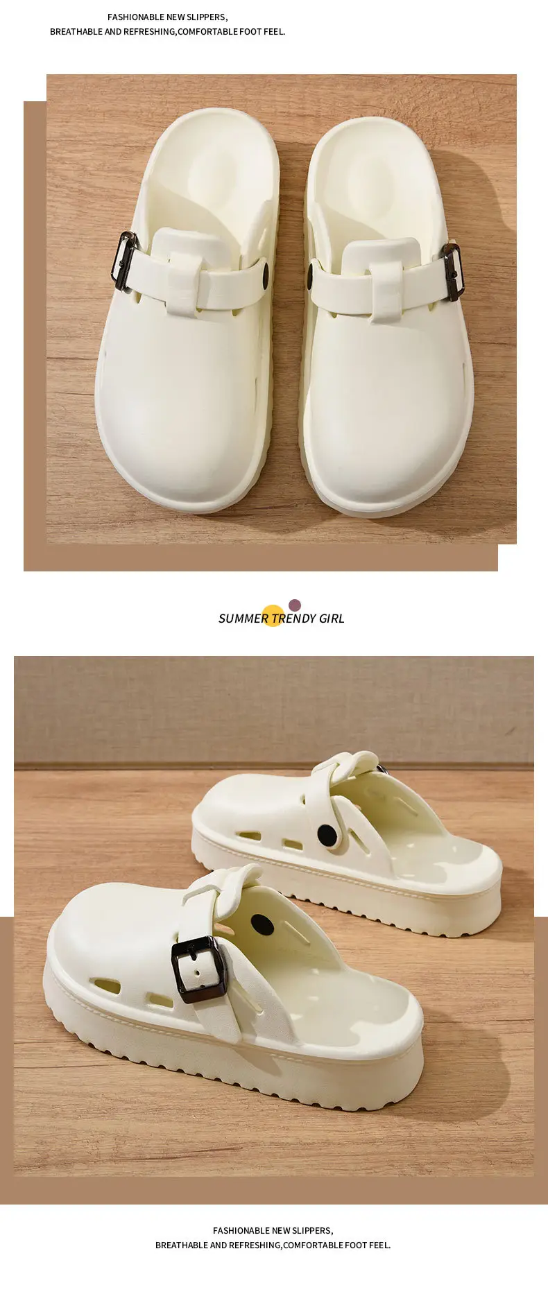 2024 New Thick-soled High-heeled Sandals Outwear Student Shoes Cross-border Slippers Women's Slippers with Baotou and Platform Slippers — feature 10