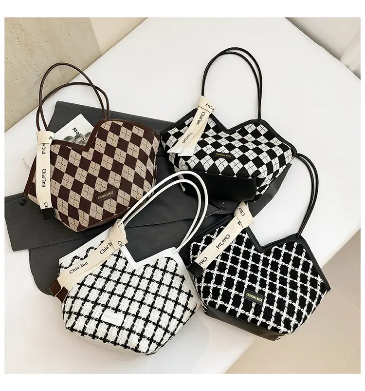 Niche Checkered Shoulder Bag Women 2024 Large Capacity — feature 36