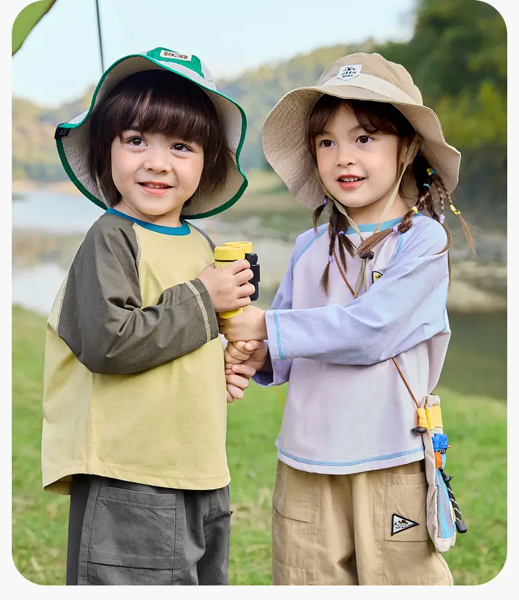 Dudu Home Kids T-Shirt Yellow Grey Spring Sun Protection — feature 28