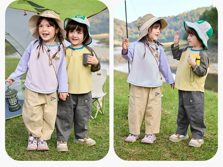 Dudu Home Kids T-Shirt Yellow Grey Spring Sun Protection — feature 29