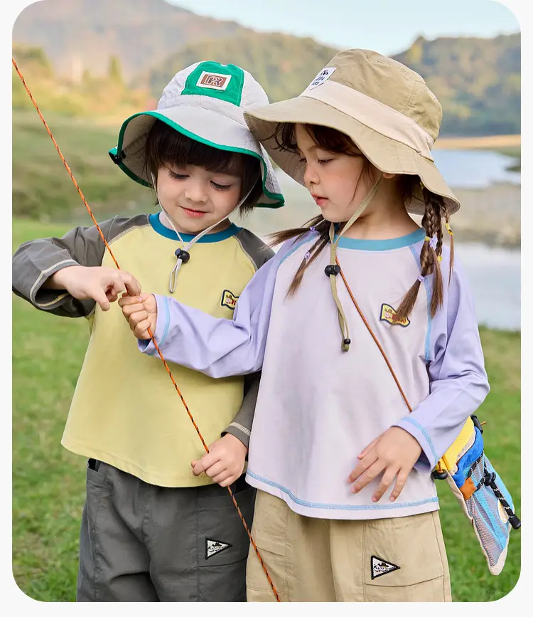 Dudu Home Kids T-Shirt Yellow Grey Spring Sun Protection — feature 30