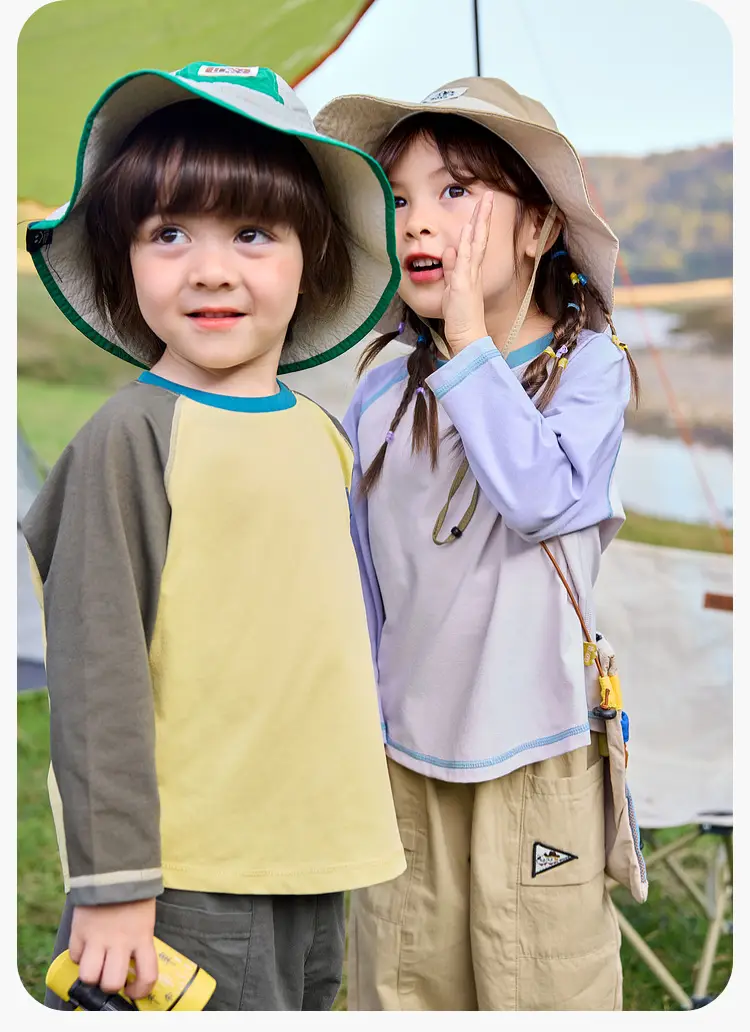 Dudu Home Kids T-Shirt Yellow Grey Spring Sun Protection — feature 32
