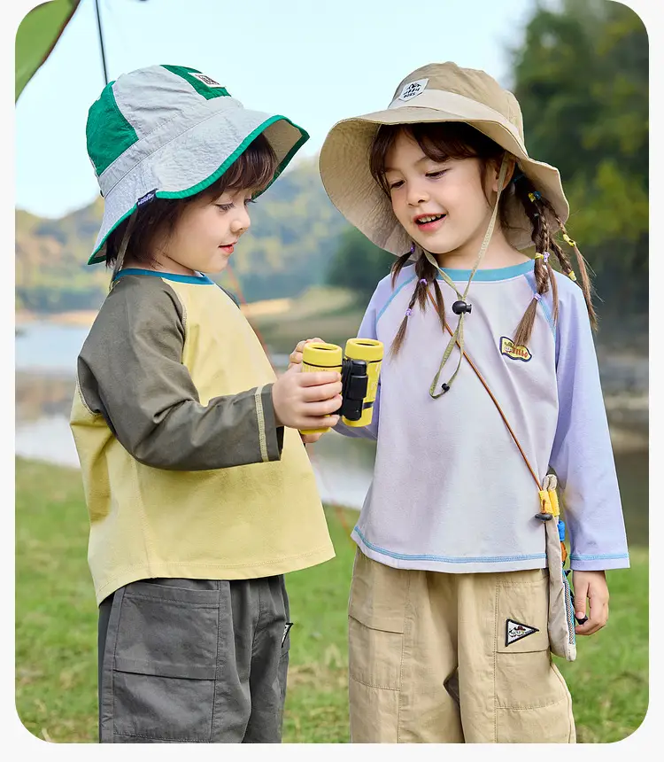 Dudu Home Kids T-Shirt Yellow Grey Spring Sun Protection — feature 34