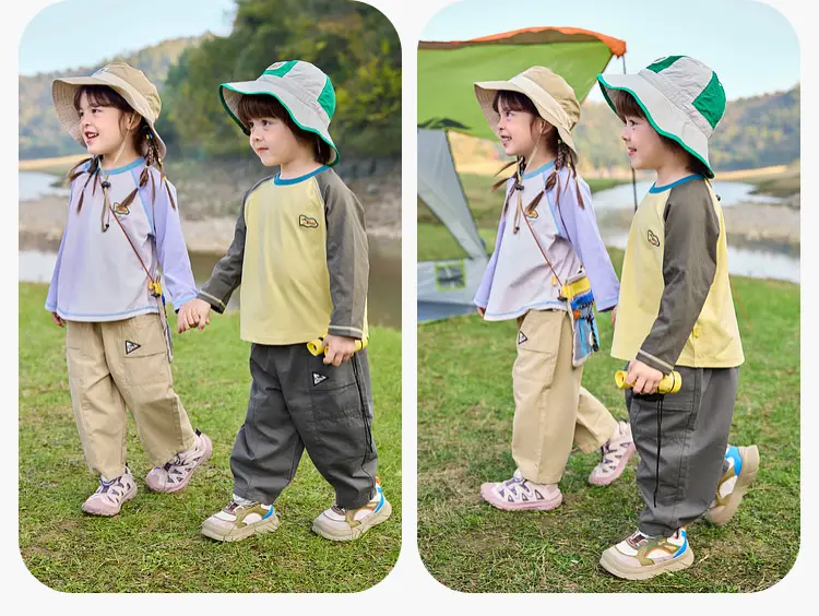 Dudu Home Kids T-Shirt Yellow Grey Spring Sun Protection — feature 35