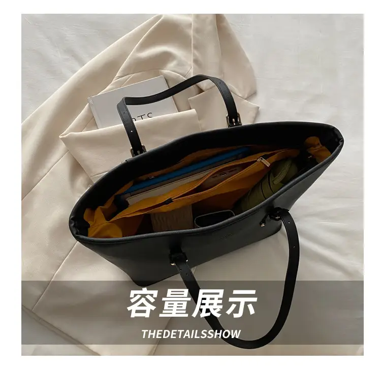 Black Large Capacity Women's Tote Bag — feature 8