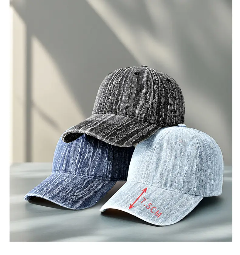 Men Gray Striped Baseball Cap Sun Hat — feature 13