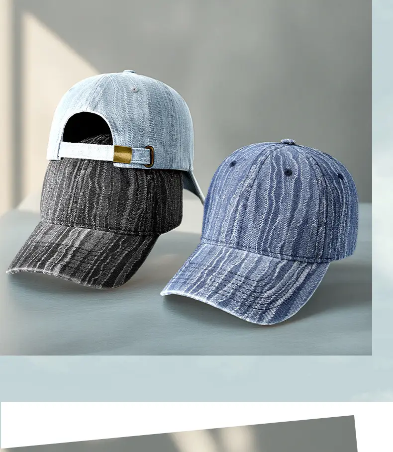 Men Gray Striped Baseball Cap Sun Hat — feature 17