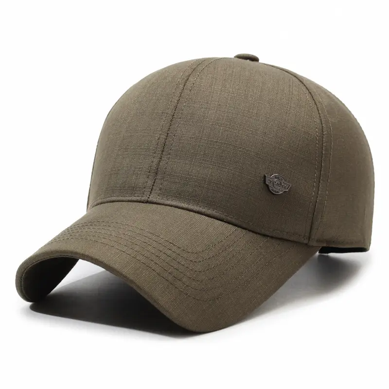 Men Olive Green Baseball Cap with UV Sunshade - Image 5
