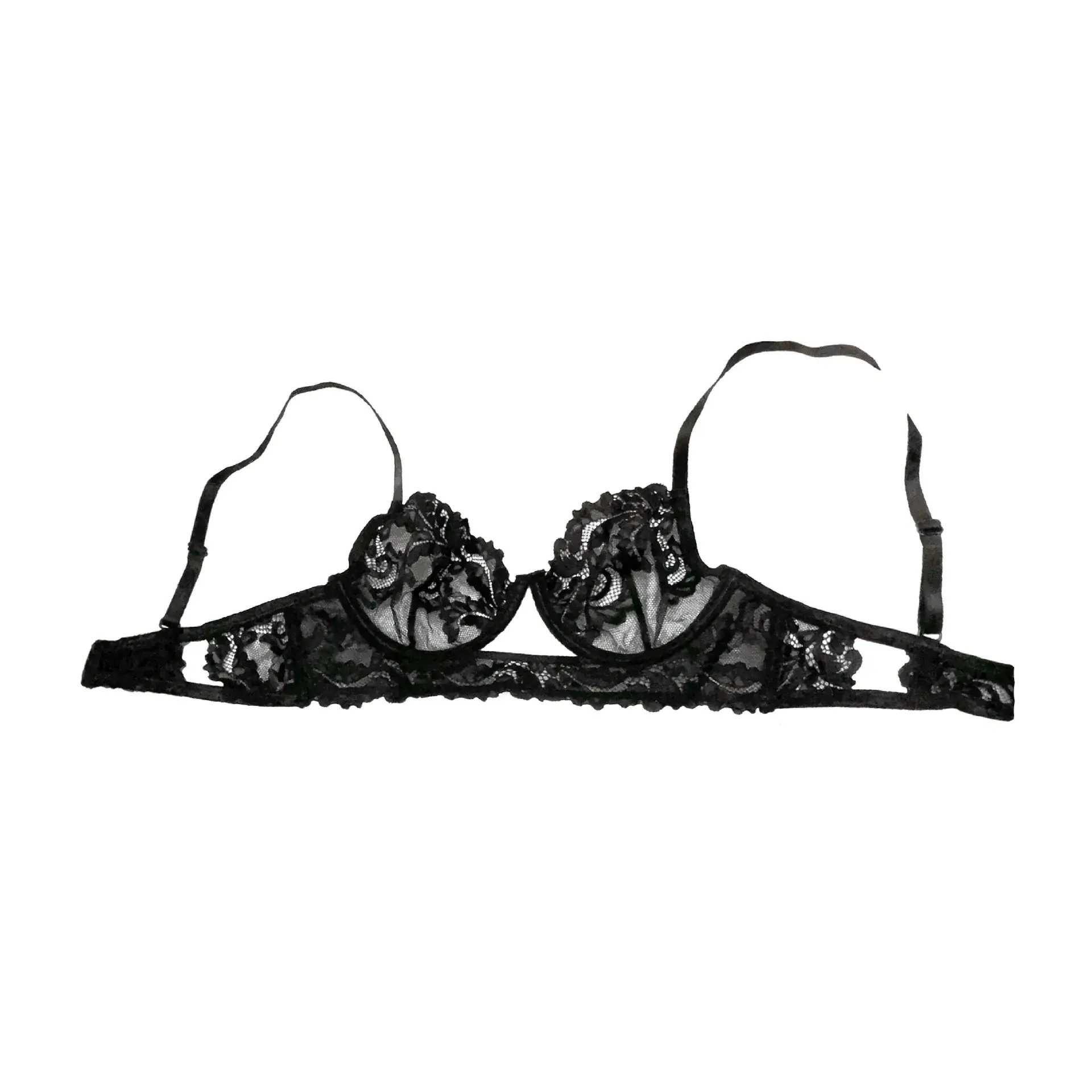 Black Lace Deep V Bra Women's Underwear