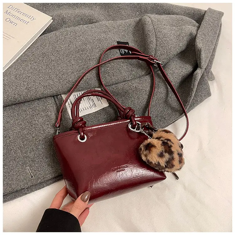 Black Croc Texture Shoulder Bag for Women — feature 20