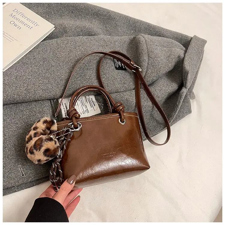 Black Croc Texture Shoulder Bag for Women — feature 22