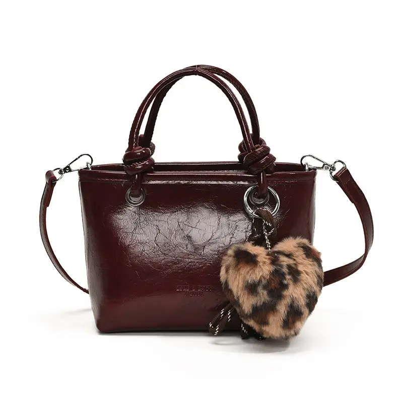 Black Croc Texture Shoulder Bag for Women - Image 2