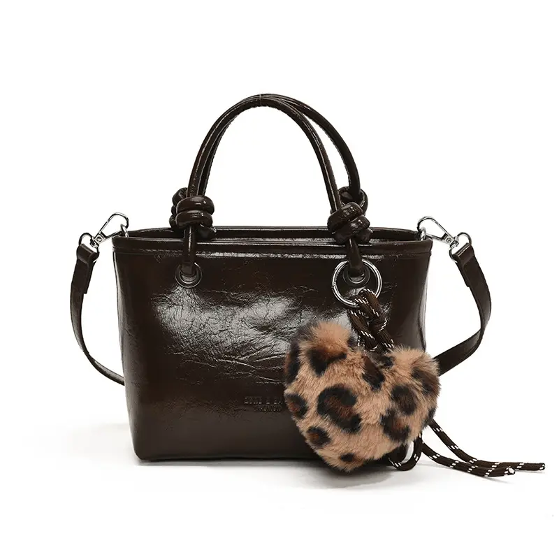 Black Croc Texture Shoulder Bag for Women - Image 4