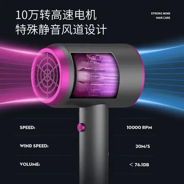 Purple Hair Dryer with Multi-Level Temperature Control - Image 16