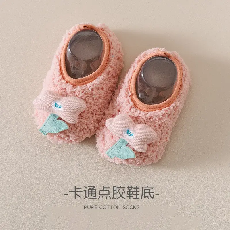 Baby Cartoon Pink Cotton Socks Toddler Non-Slip Floor - Image 4