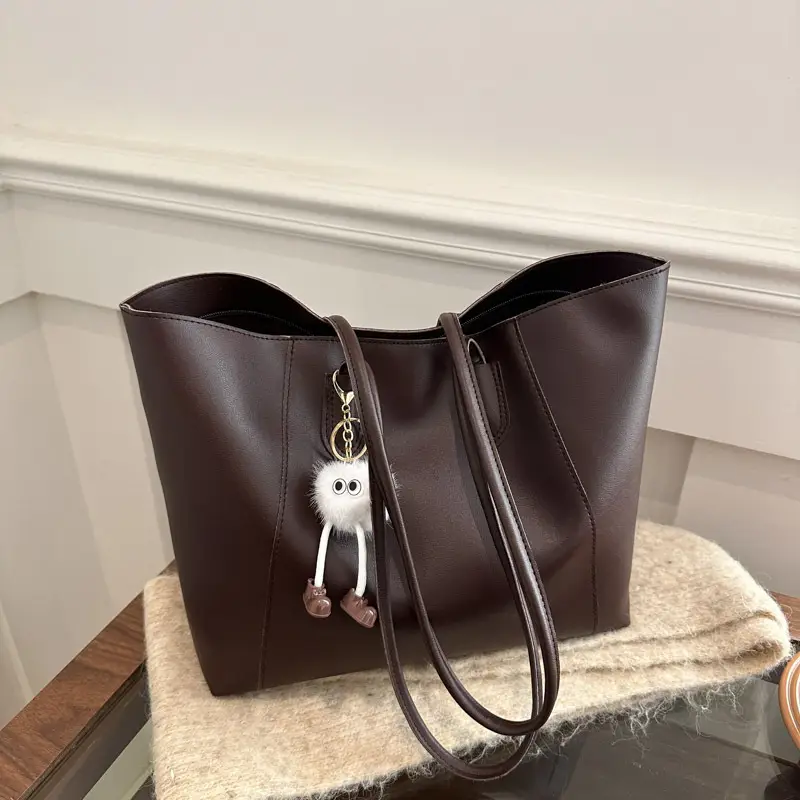 Brown Leather Shoulder Bag for Women Autumn Winter - Image 10