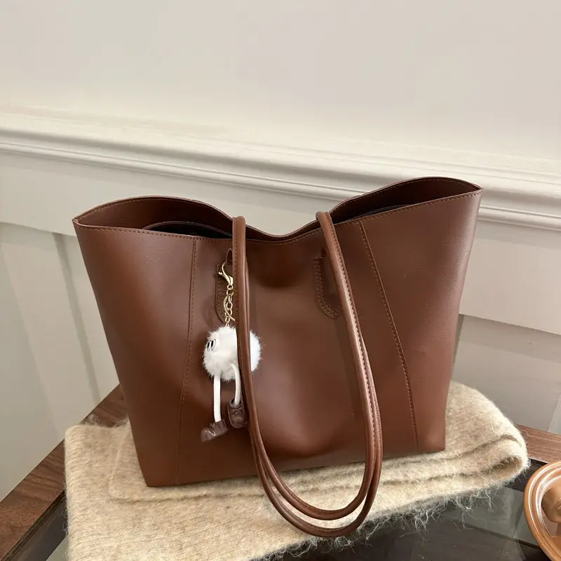 Brown Leather Shoulder Bag for Women Autumn Winter - Image 11